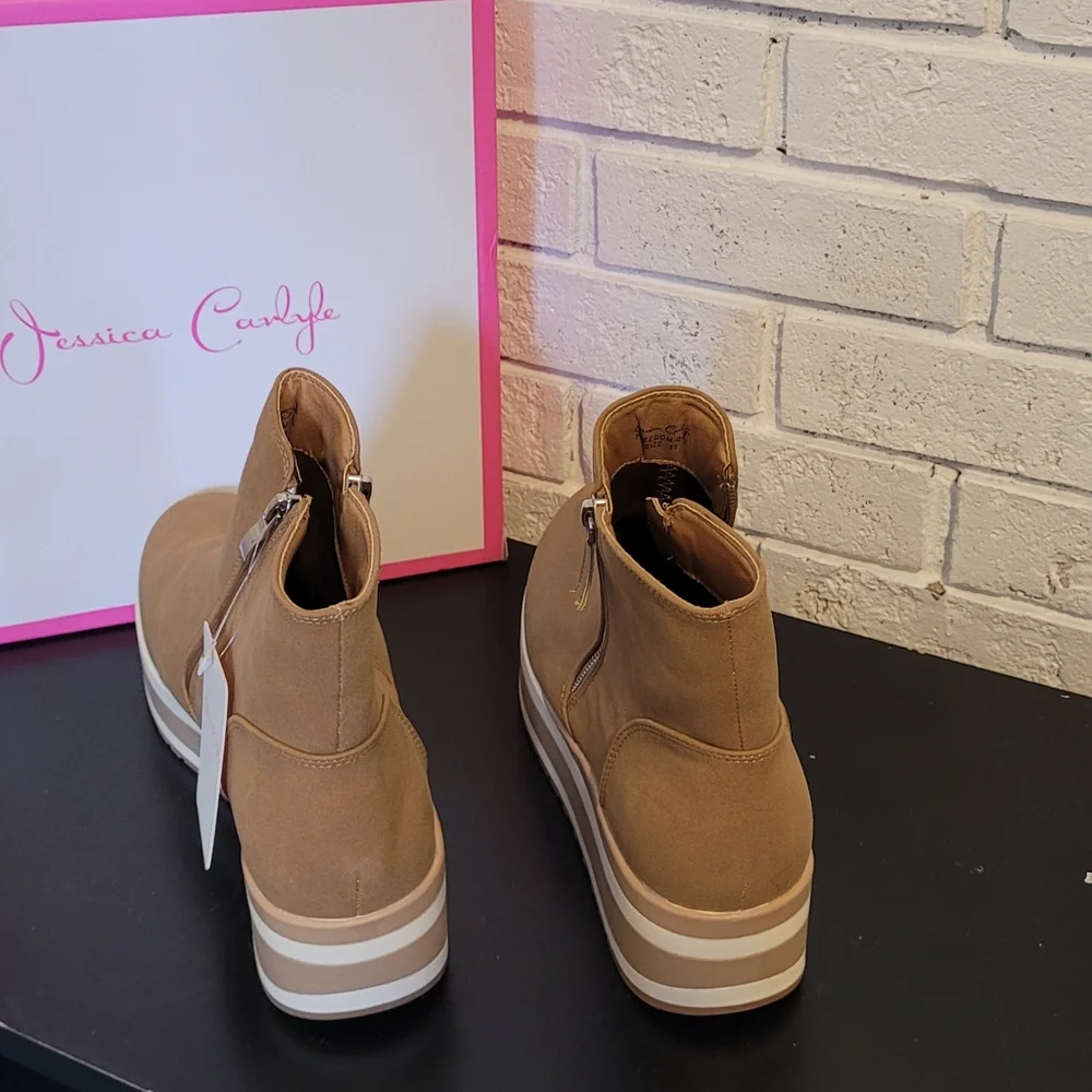 Nwt Jessica Carlyle "Freedom" Platform Wedge Ankle Boots, Size 11 - Picture 2 of 8
